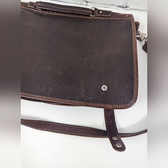 Vintage Messenger Laptop Bag, Roots brown leather Bag Rare Vintage - Picture 8 of 9